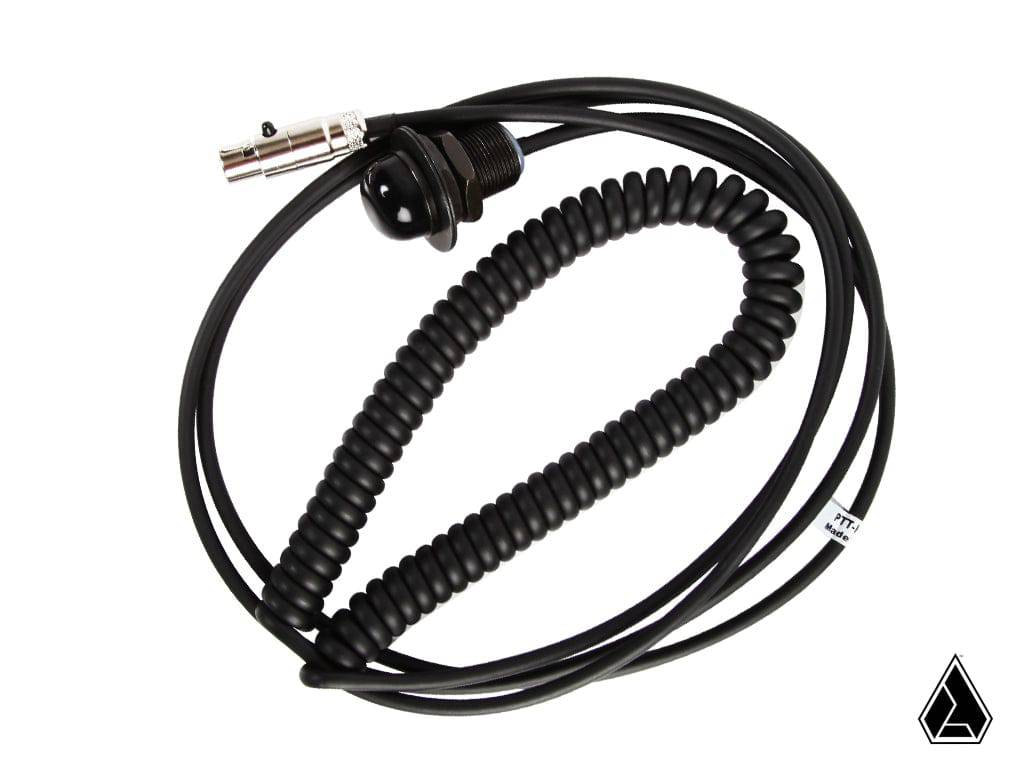 Rugged Radios Hole Mount Push to Talk Cable (PTT) w/ Coil Cord for Intercoms